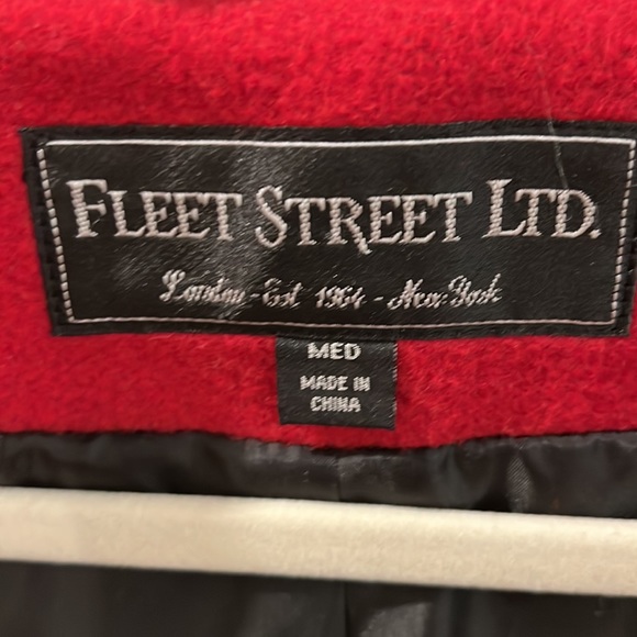 FLEET STREET LTD. Red Wool Blend Coat. Size Medium - Picture 4 of 13